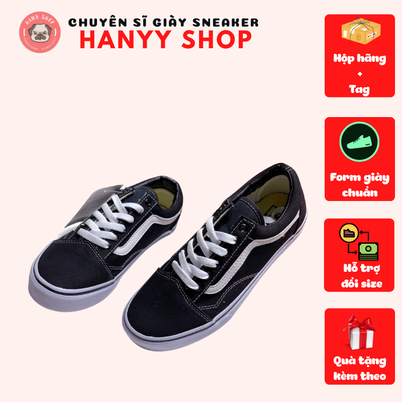 Giày sneaker Vans Old Skool màu đen vạch trắng cực hot || Hany Shop