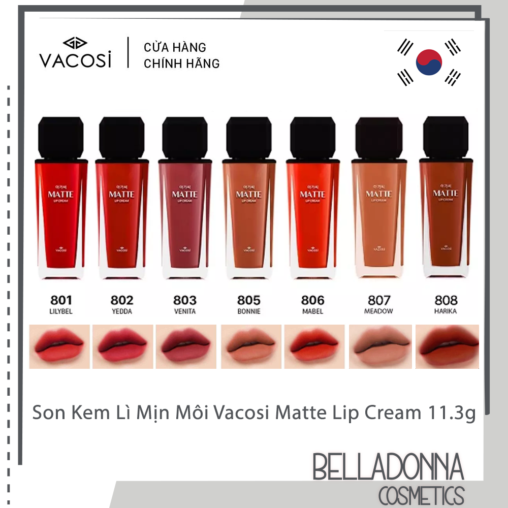 Son kem lì mịn môi vacosi matte lip cream 11.3g
