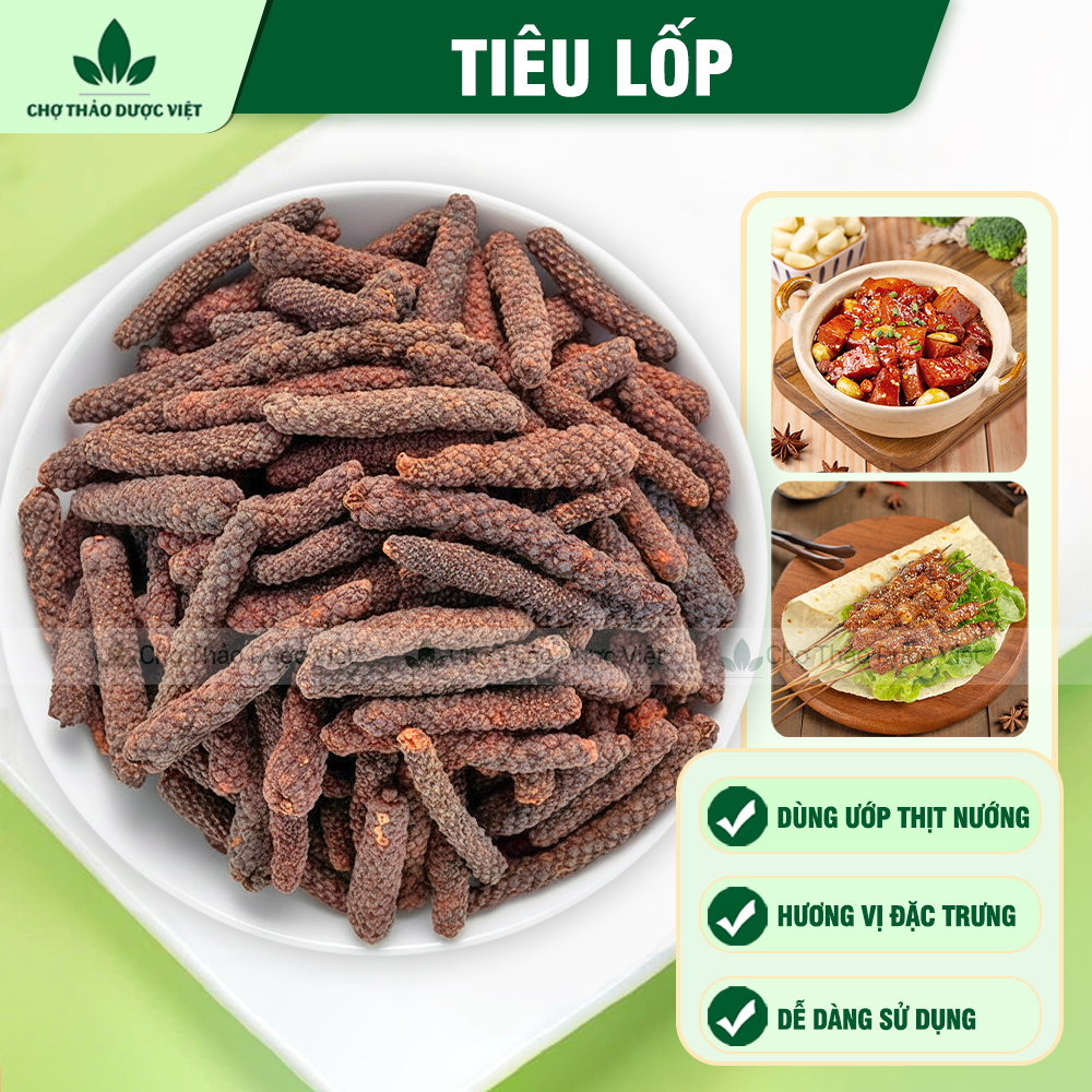 Tiêu lốp khô 100g, hô tiêu dài, gia vị kho thịt, làm nước chấm, cay thơm - Chợ Thảo Dược Việt
