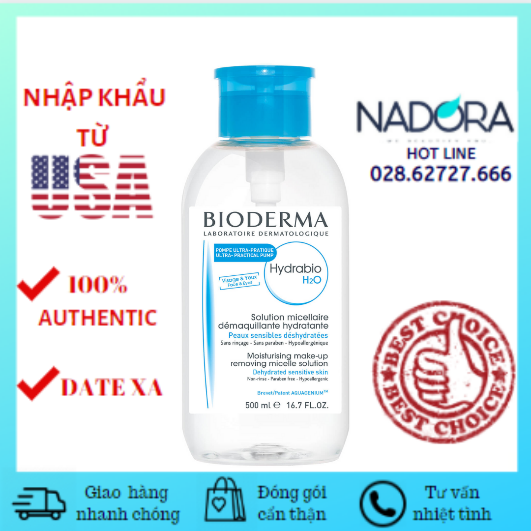 Tẩy Trang Bioderma Hydrabio H2O Pump (500ml)