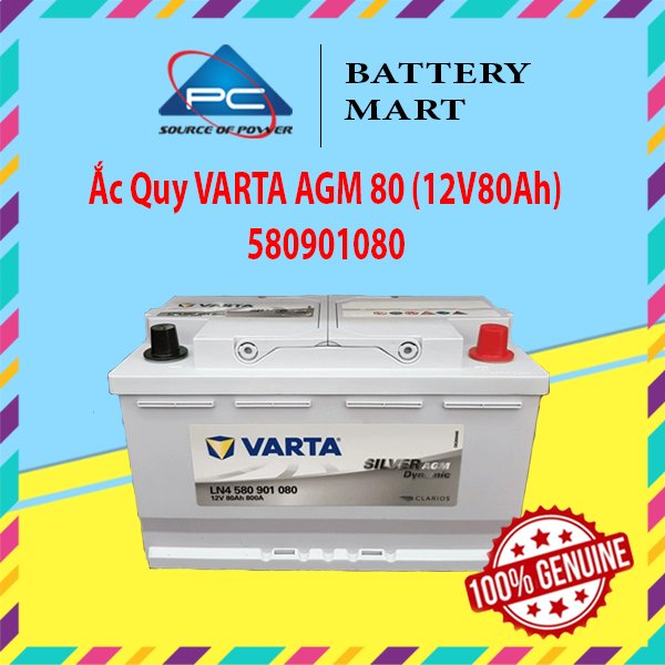 12V80Ah Battery, Varta Agm 80 Ln4 Battery 580901080 Giá 6,424,390 Đồng*Miễn phí vận chuyển
