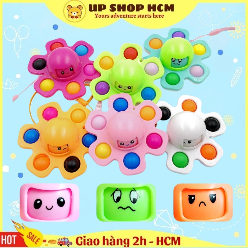 Con quay pop it đồ chơi spinner hình bạch tuộc cảm xúc bằng silicon