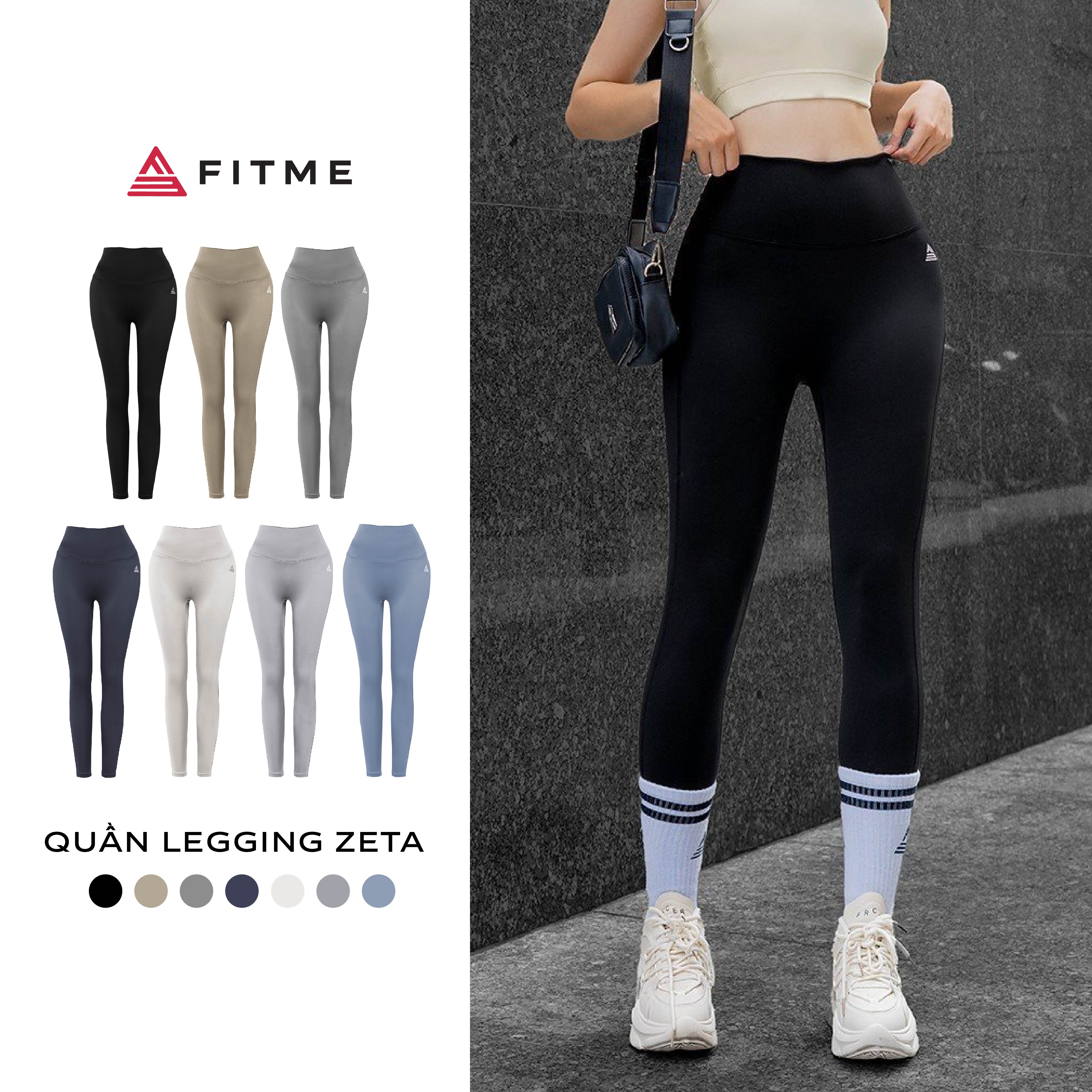  Quần tập gym yoga legging nữ cạp cao Fitme Zeta vải 2 lớp nâng v3 tôn dáng cao cấp QDZT 