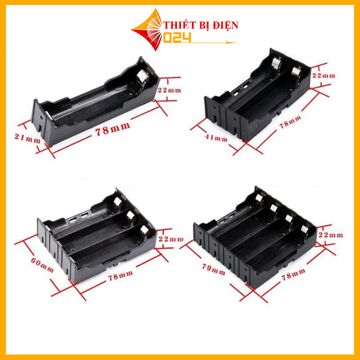 Đế pin 18650 chân hàn riêng biệt