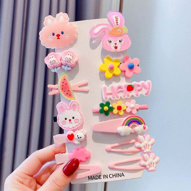 Set kẹp tóc bé gái - vỉ kẹp tóc 14 cái dễ thương phong cách hàn quốc