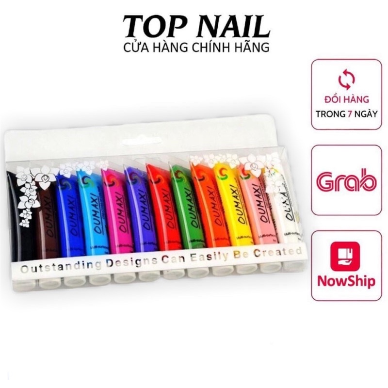 Set màu g.el vẽ cọ bản Oumaxi 12 màu 12ml