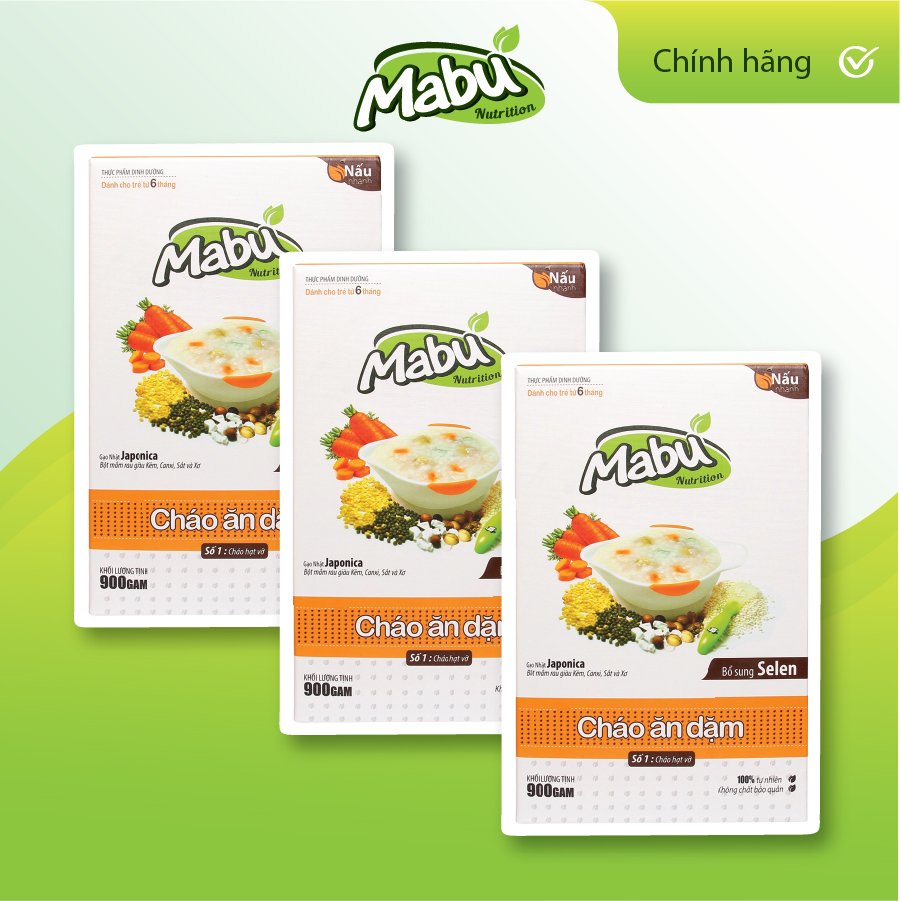 Combo 3 cháo nấu ăn dặm hạt vỡ 900g
