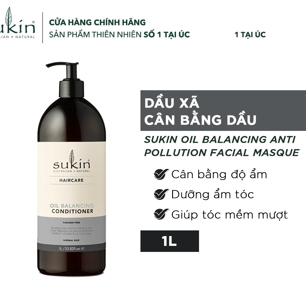 Dầu Xả Cân Bằng Dầu Sukin Haircare Oil Balancing Conditioner 1L