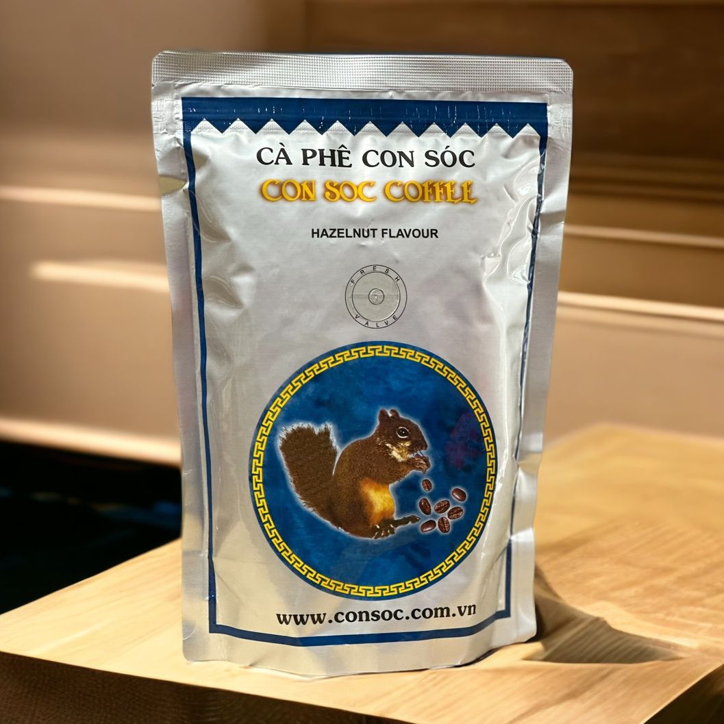 Cà phê con sóc bịch xanh 500gam - cà phê pha phin