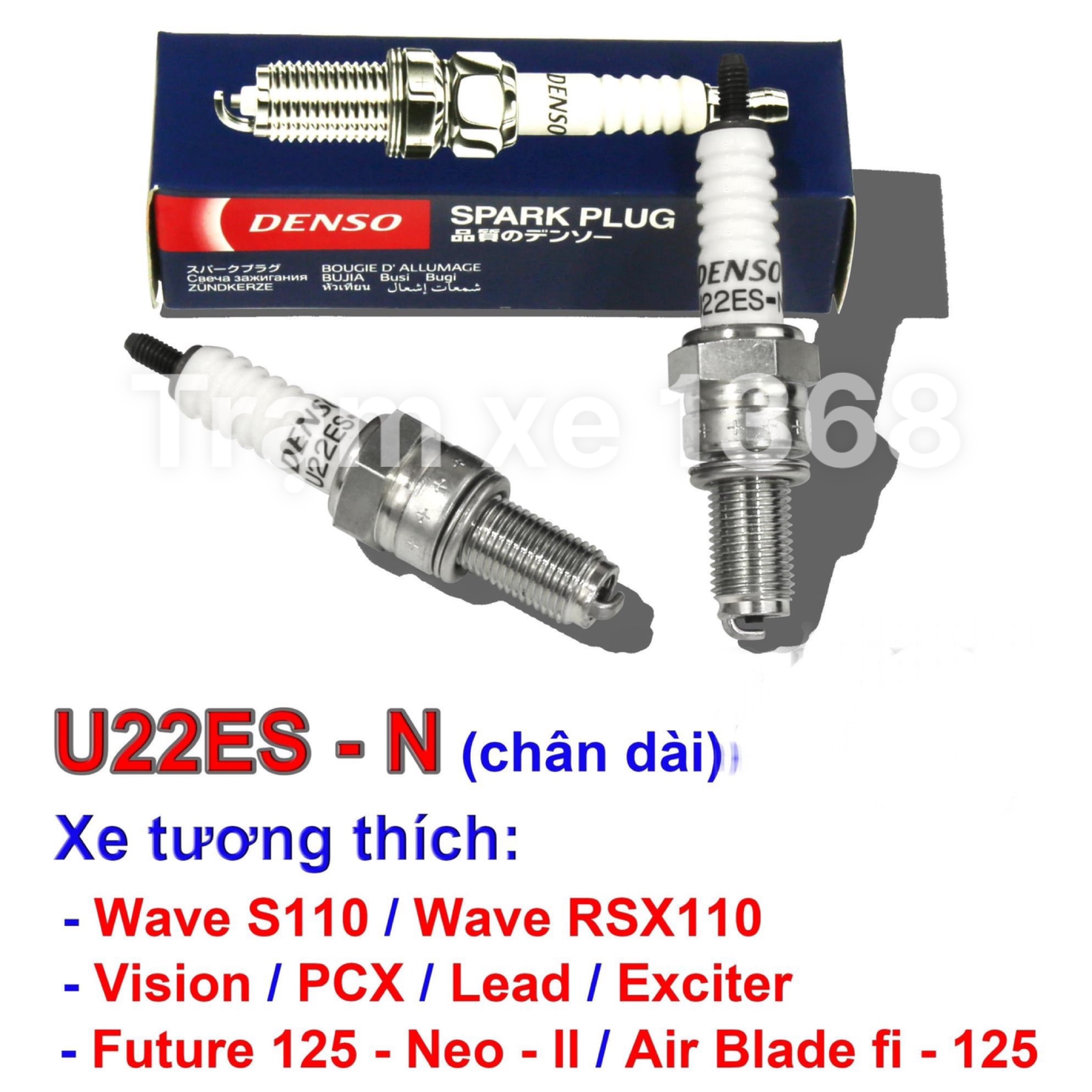 BUGI DENSO CHÂN DÀI U22ES GẮN AB PCX WAVE 110 WINNER EXCITER...