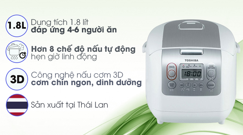 Nồi cơm điện tử toshiba 1.8 lít rc-18nmfvn