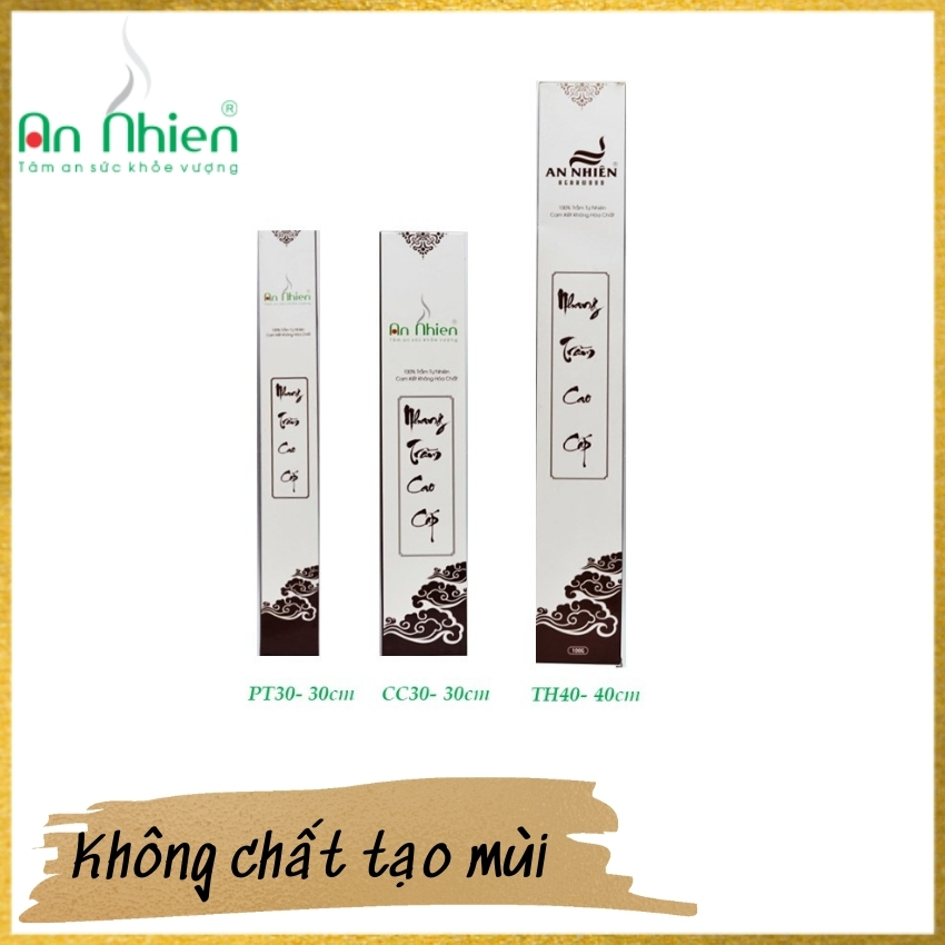 Nhang Trầm Hương An Nhiên Thượng Hạng Ít Khói Mùi Thơm Dịu Nhẹ 40cm- hộp 120gr
