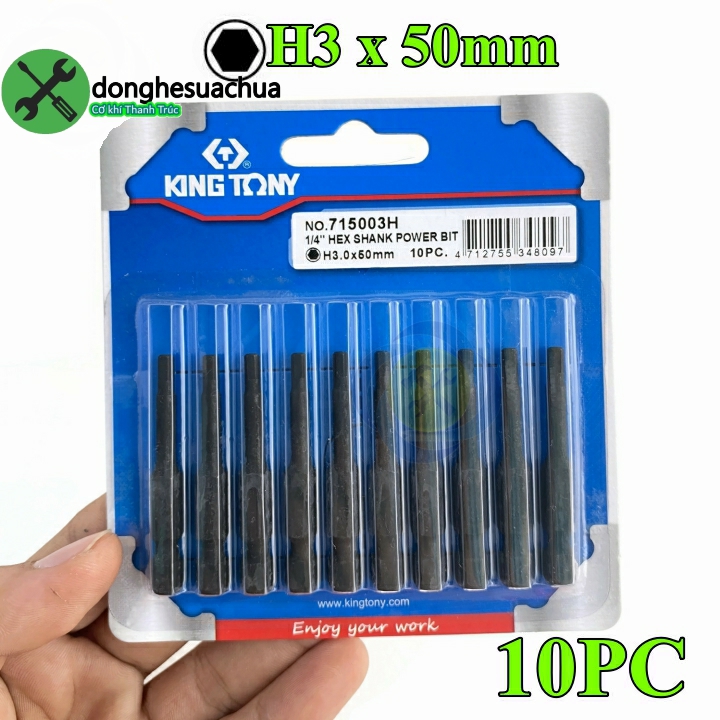 Mũi lục giác 3mm kingtony 715003h kích thước 3mm x 50mm