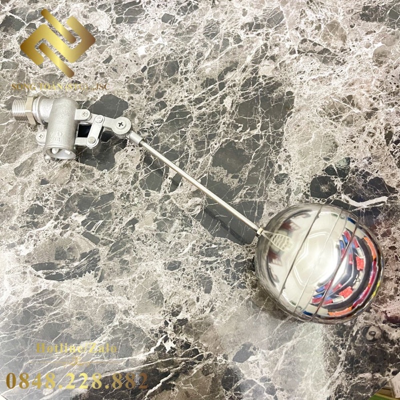 [PHAO BỒN NƯỚC] Van CONG phao cơ INOX tự động ngắt nước khi nước đầy bồn Bóng nổi Inox Điều chỉnh được mực nước