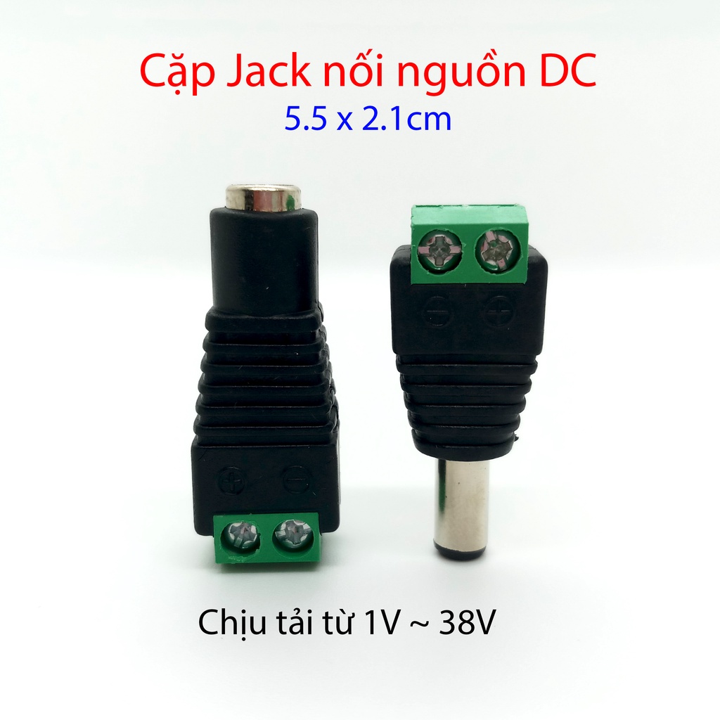 10 cặp dc đực cái , jack dc, giắc nguồn dc chuyền dùng cho camera, đèn led , và các thiết bị từ 1 đến 38V