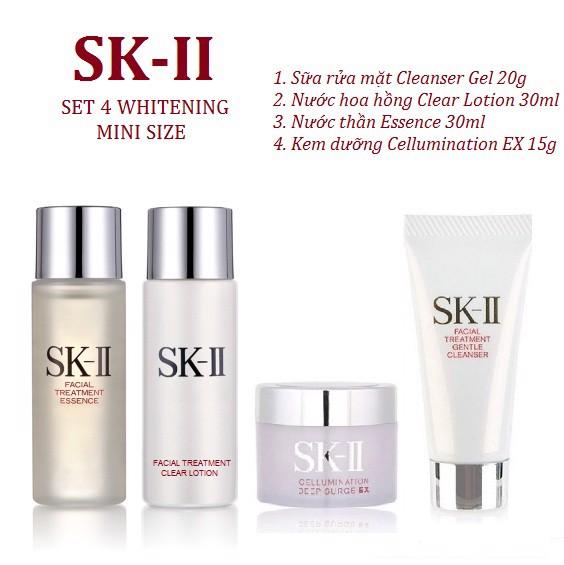 Bộ 4 Sản Phẩm Dưỡng Trắng Da SK-II Mini