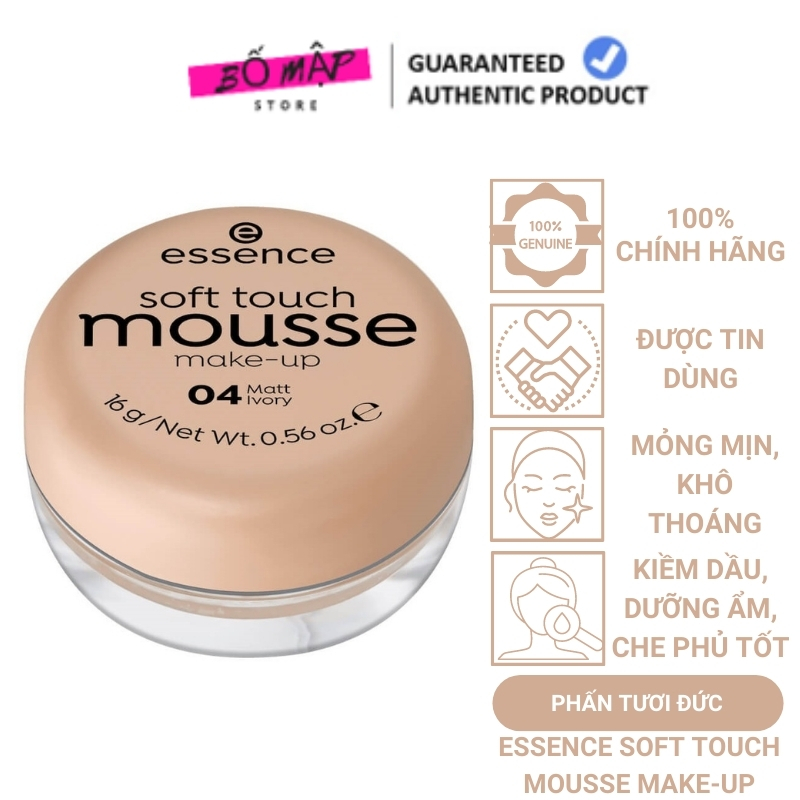 [SALE] [CAM KẾT 100% CHÍNH HÃNG] PHẤN TƯƠI ĐỨC ESSENCE SOFT TOUCH MOUSSE MAKE UP 16g