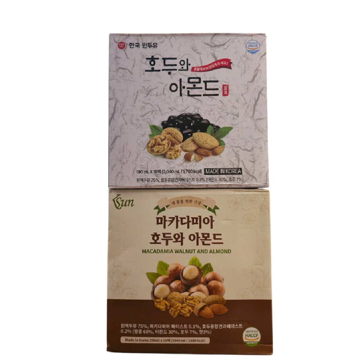Sữa hạt Macca, hạnh nhân, óc chó KSun Hàn Quốc ( thùng 16 hộp x 190ml)