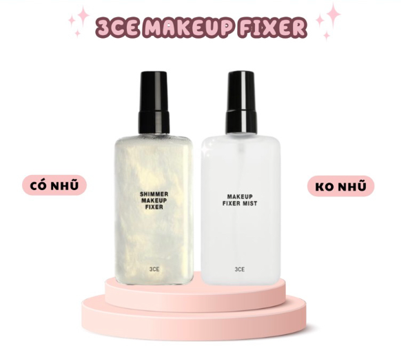 Xịt Khóa Nền 3CE Makeup Fixer Mist 100ml [Có Nhũ - Không Nhũ]