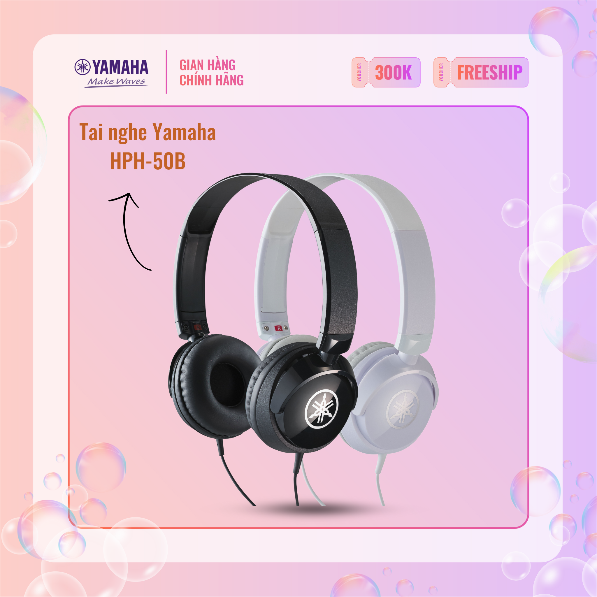 Tai nghe yamaha hph-50b - kết nối được nhiều nhạc cụ khác nhau, 2 đầu kết nối 3.5 và 6.3mm, bảo hành chính hãng 12 tháng