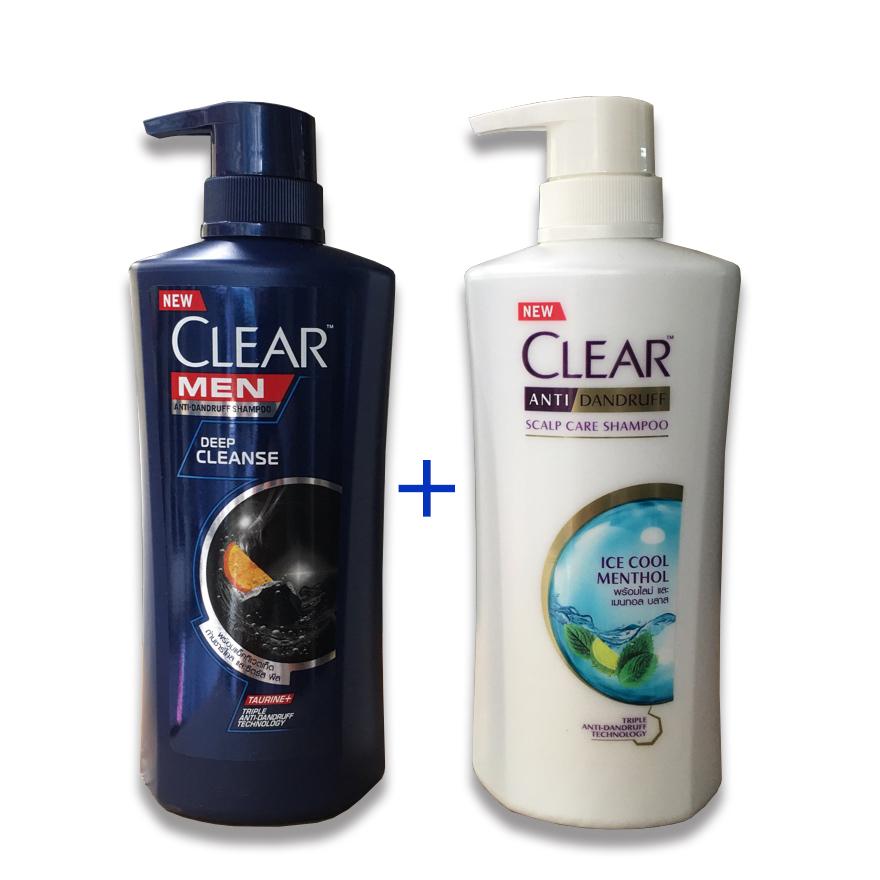 Combo 2 chai dầu gội đầu gồm bạc hà 480ml và men 450ml