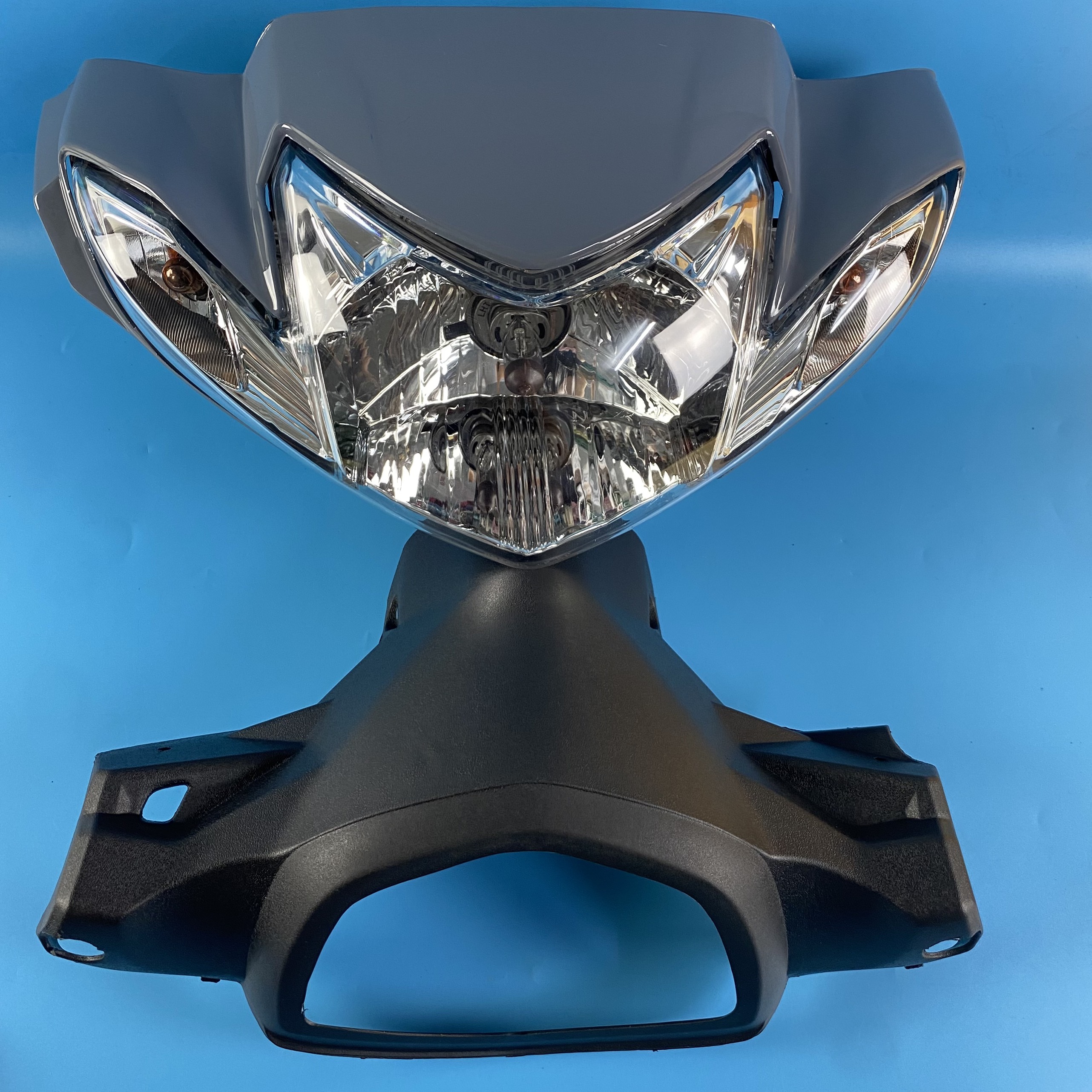 [CÓ BÁN LẺ] Ốp đầu xe Sirius Màu Xám Xi Măng đầy đủ Ốp đầu, gáy đen và pha đèn kèm bóng