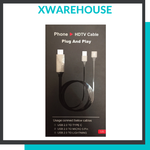 Cáp HDMI dùng được cho nhiều loại điện thoại, dây HDMI MHL xuất hình ảnh âm thanh từ điện thoại lên tivi 3in1
