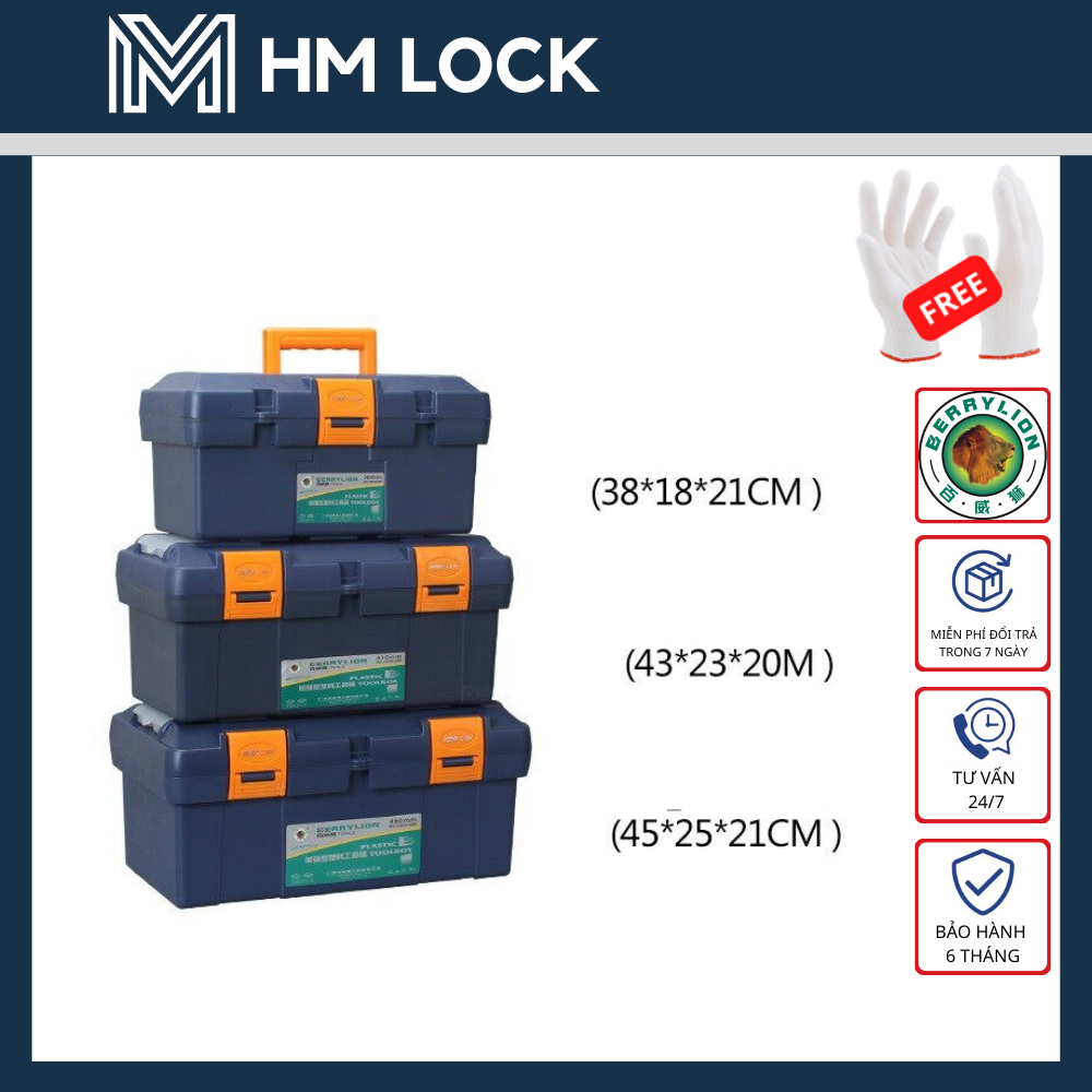 Thùng đựng đồ nghề berrylion - nhỏ, trung, lớn - hàng chính hãng - hm lock