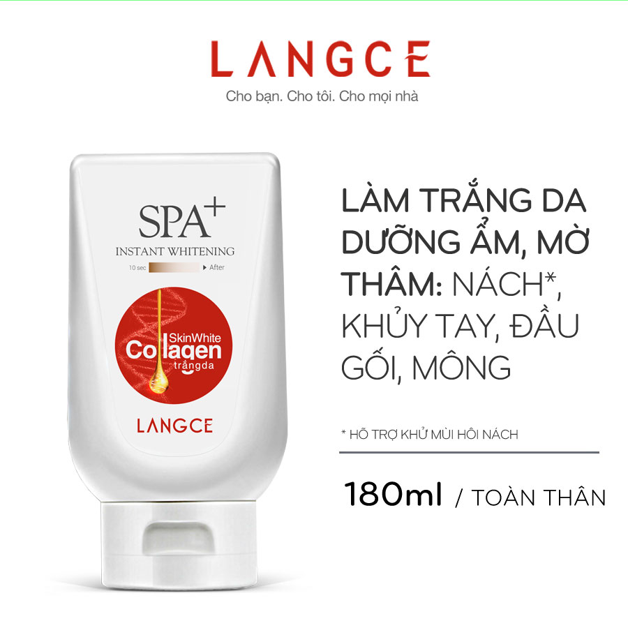 COLLAGEN TRẮNG DA SPA+ CHỐNG NẮNG GIỮ ẨM - LÀM ĐỀU SẮC DA 180ml LANGCE