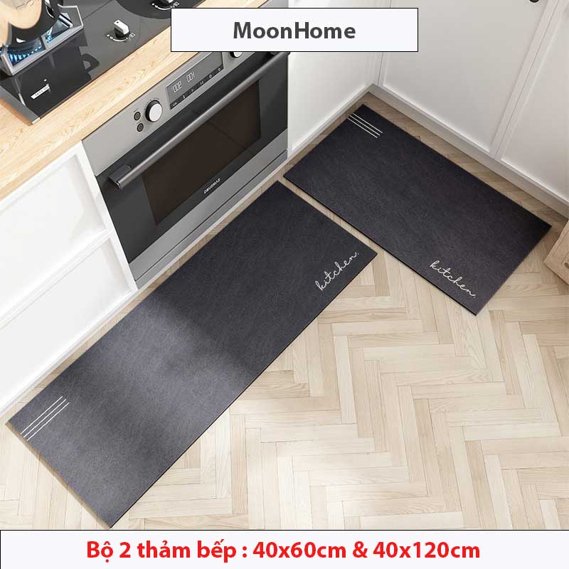 Thảm bếp silicon cao cấp thảm trải sàn lau chân thấm hút chống trơn trượt MoonHome
