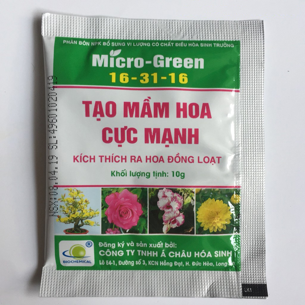 Phân NPK Micro Green 16-31-16+TE giúp tạo mầm hoa cực mạnh và kích thích ra hoa đồng loạt cho các loại hoa | Phởms Market