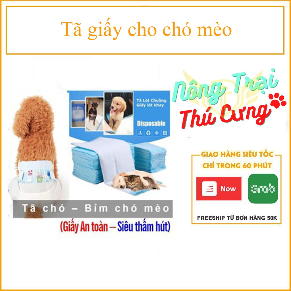 { lẻ 1 miếng} Bỉm chó mèo dạng quần dán &Tã giấy lót chuồng chất liệu giấy siêu thấm cho thú cưng