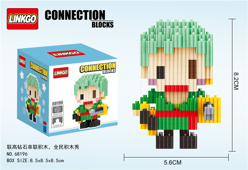 Đồ chơi lắp ráp lego zoro - mô hình 3d linkgo nanoblock