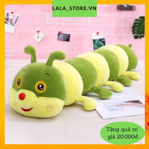 Thú nhồi bông, gối ôm gấu bông hình con sâu sắc màu nhồi bông cao cấp