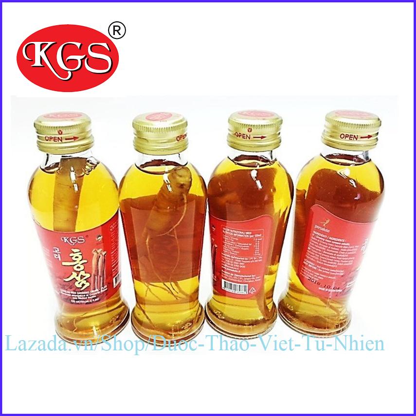 Bộ 4 Nước Hồng Sâm Nguyên Củ Phục Hồi Cơ Thể Suy Nhược 120ml/chai.