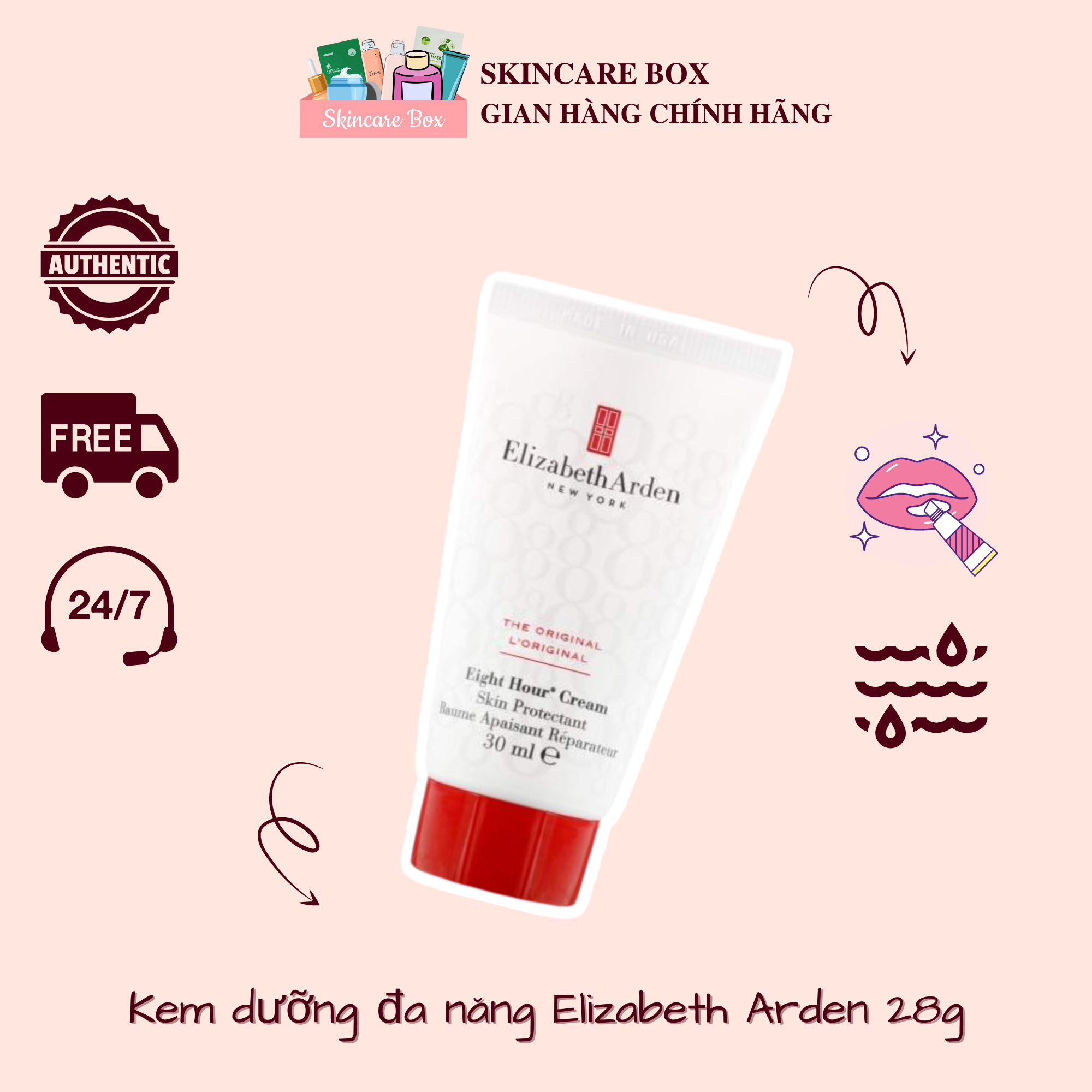 Son dưỡng môi elizabeth arden - eight hour cream intensive lip repair balm original