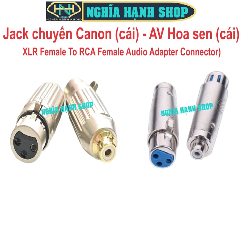 Đầu chuyển jack canon sang hoa sen av | jack canon ra av hoa sen | jack chuyển canon av | jack canon cái ra hoa sen - 1 chiếc