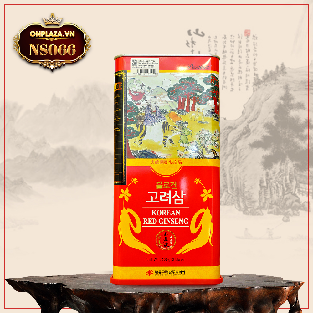 Hồng sâm nguyên củ 6 năm tuổi Daedong Korea Ginseng hộp thiếc Hàn Quốc loại 600g NS066