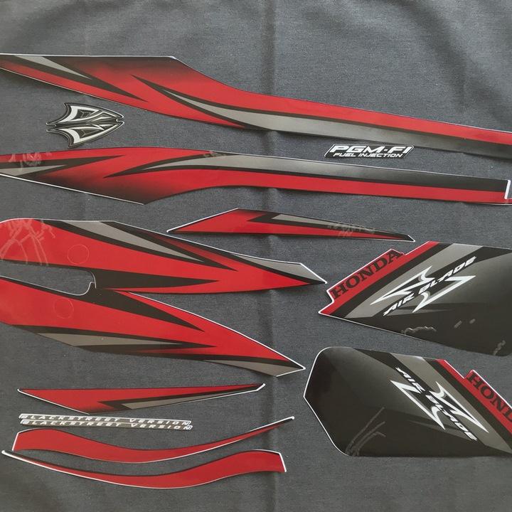 Bộ tem xe máy tem 3 lớp air blade thái 2009 mẫu mới màu đỏ đen