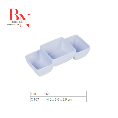 [HCM]Chén Nước Chấm 3 Ngăn Nhựa Melamine Cao Cấp ( C107)