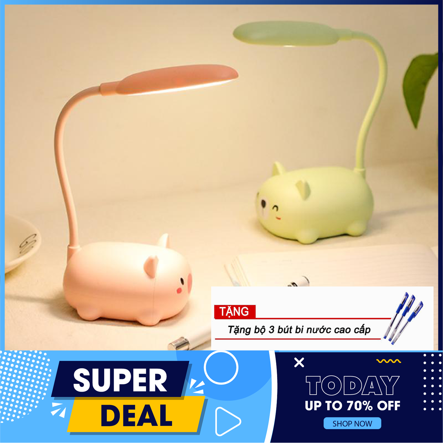 Đèn học, làm việc, đọc sách để bàn hình mèo đáng yêu , Đèn LED đọc sách, đèn ngủ chống cận thị