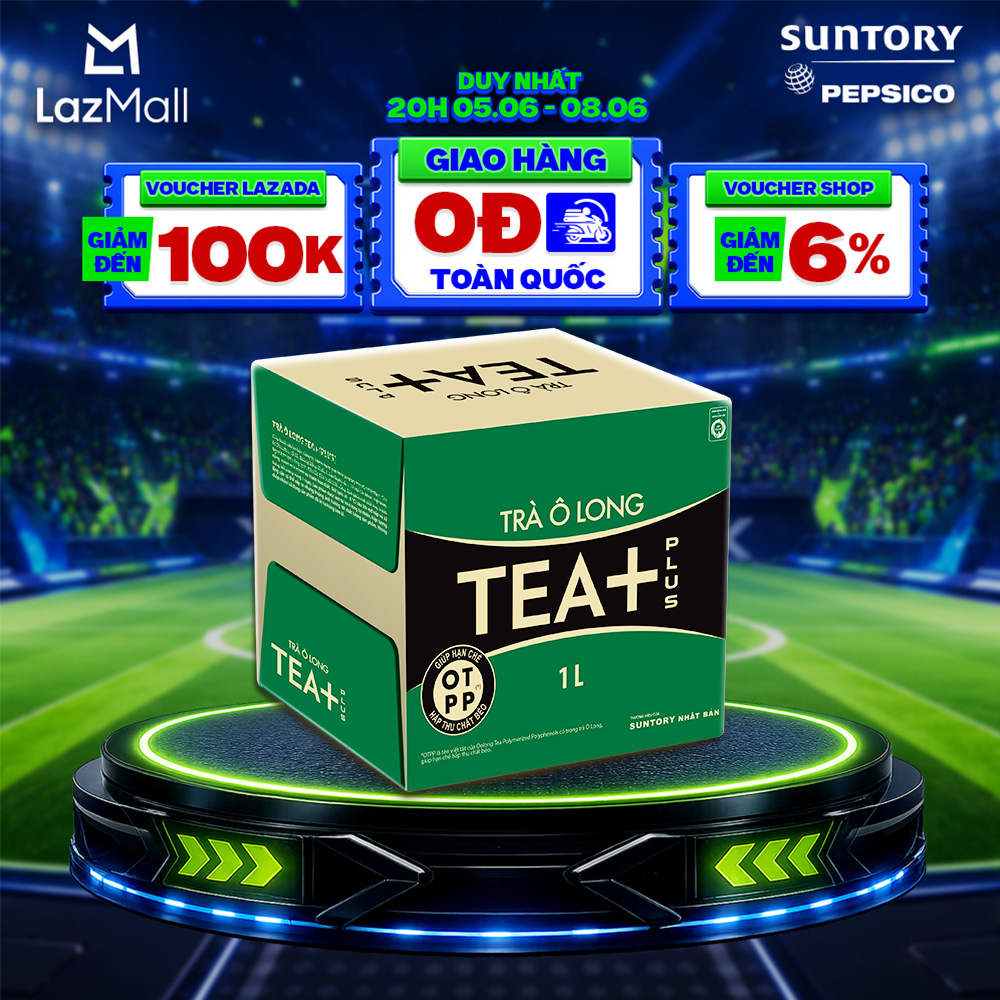 [SALE 6.6] Thùng 12 Chai Trà Ô long Tea+ (1000ml/chai)