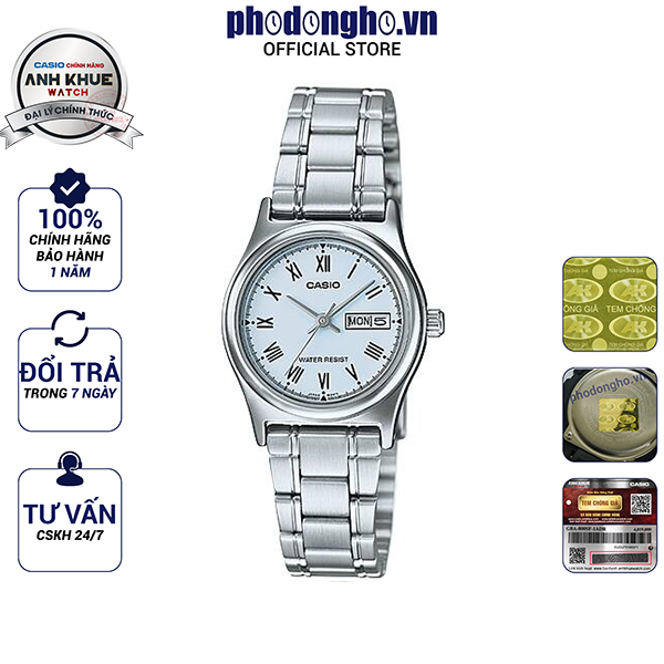Đồng hồ nữ dây kim loại casio anh khuê ltp-v006d-2budf