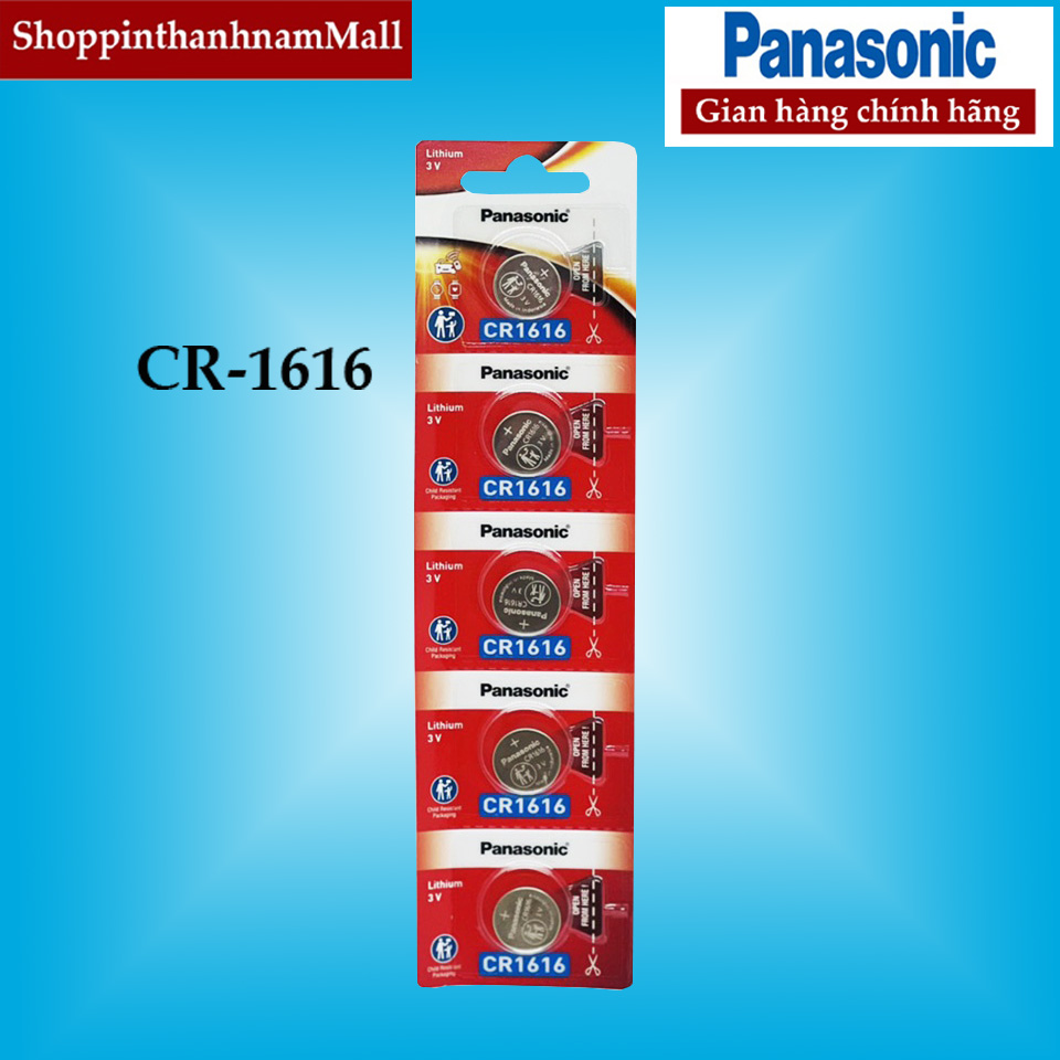Pin cr1616 panasonic lithium 3v vỉ 5 viên chính hãng