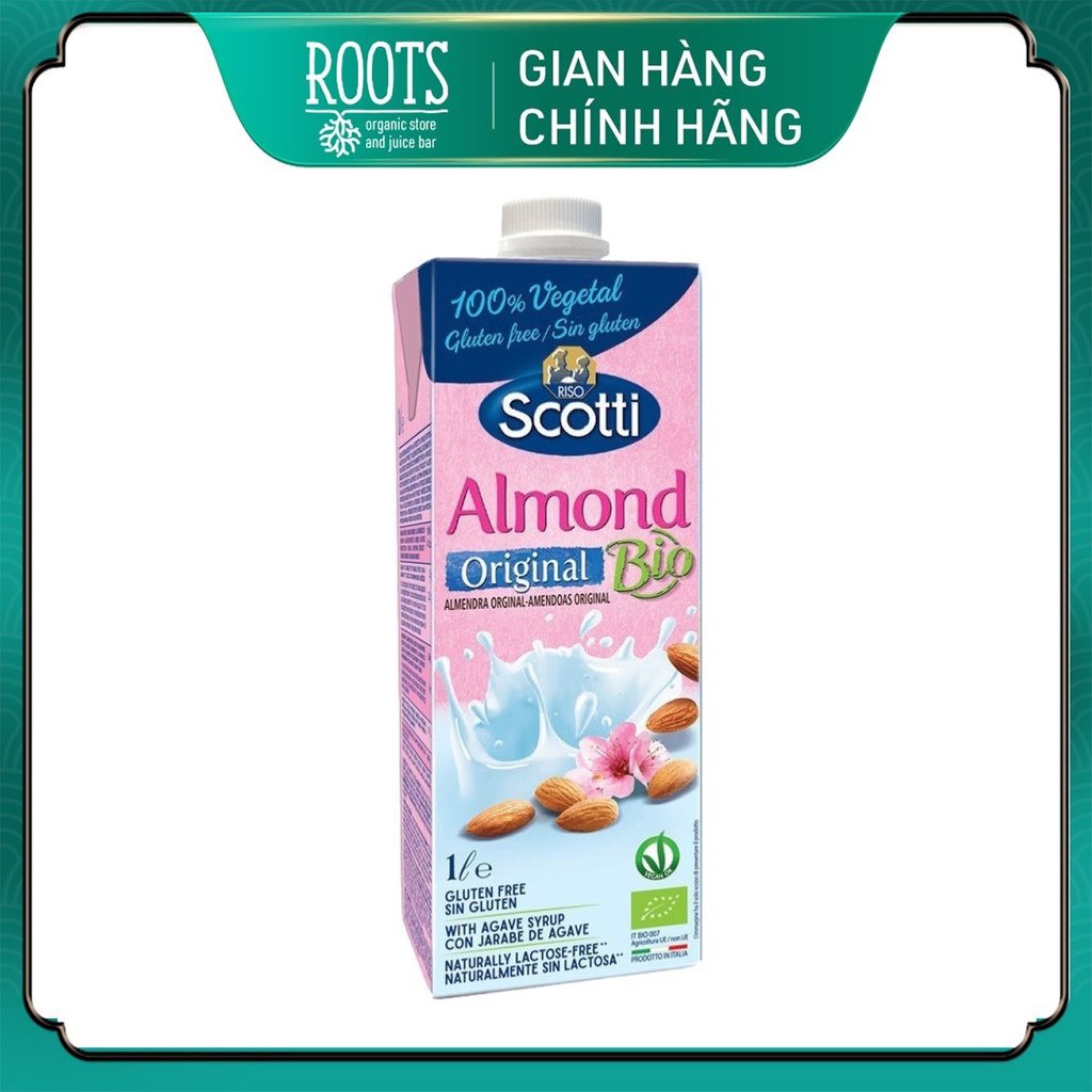 Sữa Hạnh Nhân Hữu Cơ, Bio Original Almond Milk, Gluten Free 1L