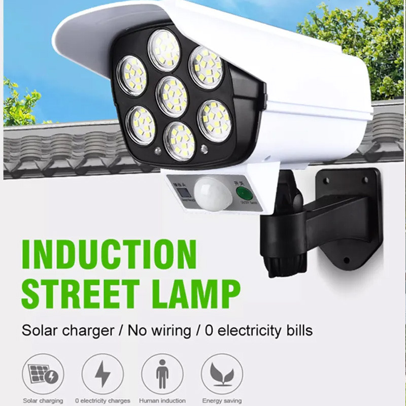 Đèn Năng Lượng Mặt Trời Giả Camera Chống Trộm Có Điều Khiển Cảm Biến Chống Nước Tiết Kiệm Điện