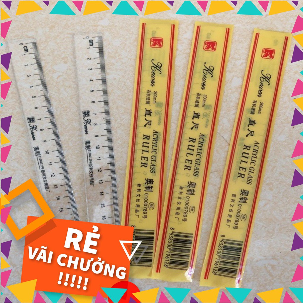 Thước kẻ ngắn 20cm combo 25 chiếc