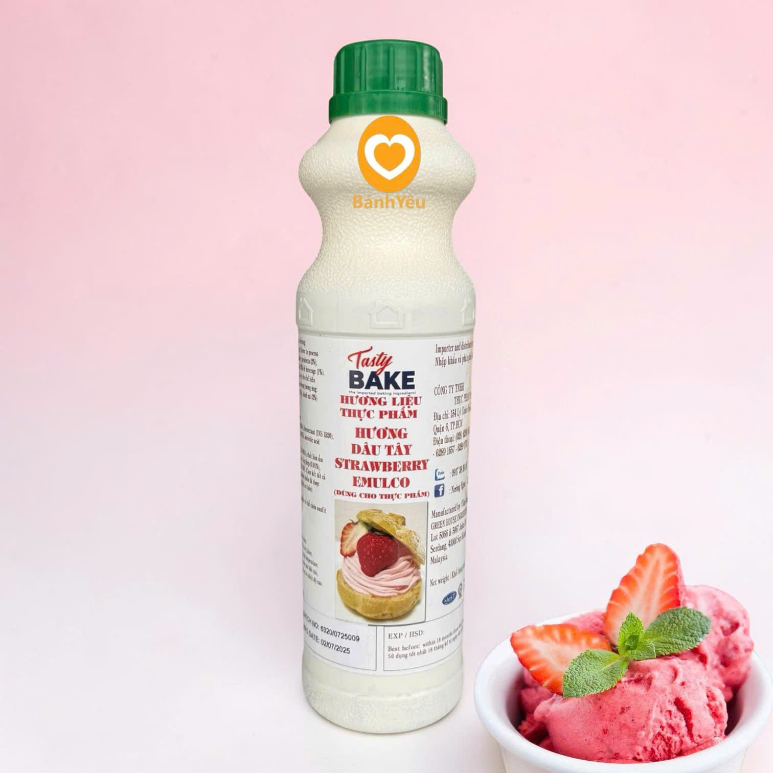 Hương & Màu Dâu Tây Tasty Bake Tạo Màu Và Mùi Thơm Chai 900g