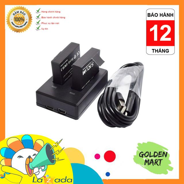 Dock sạc đôi cho camera hành trình Gopro, SJcam, Amkov, Eken, Soocoo