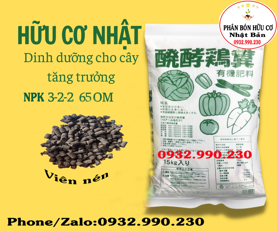 [Free ship] 15kg Phân bón hữu cơ Nhật Bản - Chuyên rau màu, cây ăn trái